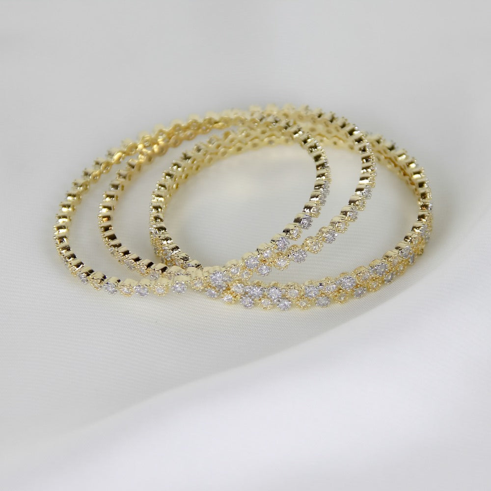 Sparkling Crystal Bangle Set