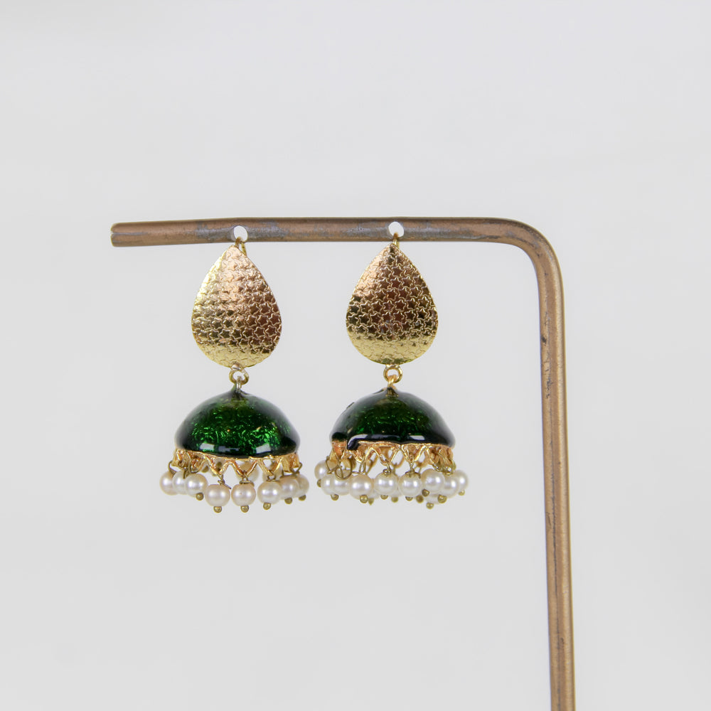 Meenakari Pear Jhumka