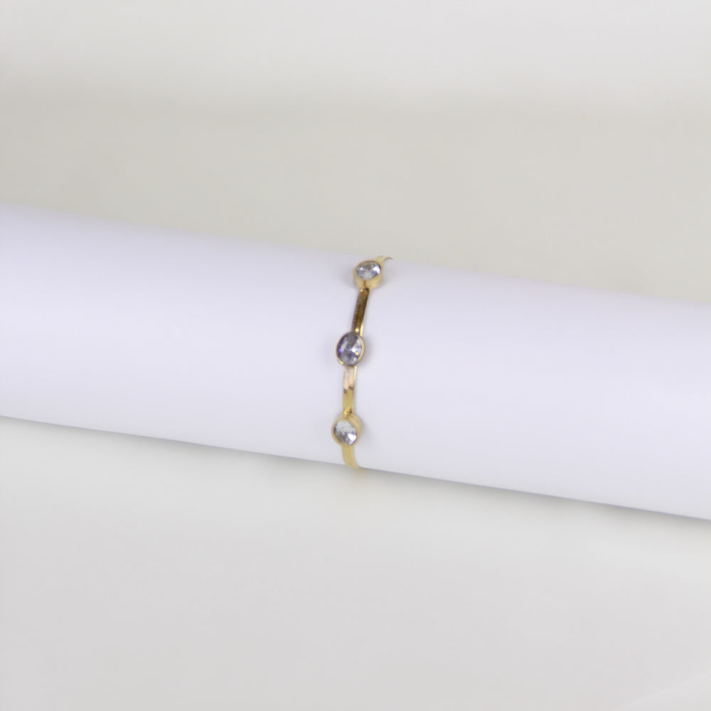 Gold Three-Stone Bracelet