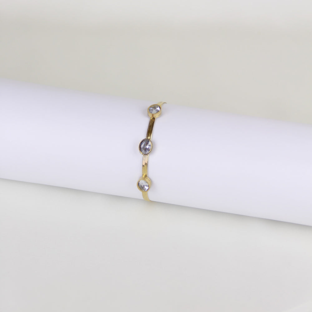 Gold Three-Stone Bracelet