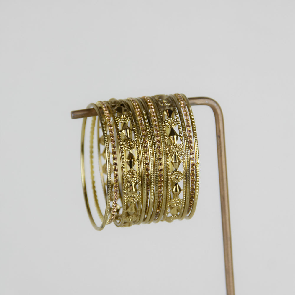 Ornate Gem Accent Bangles