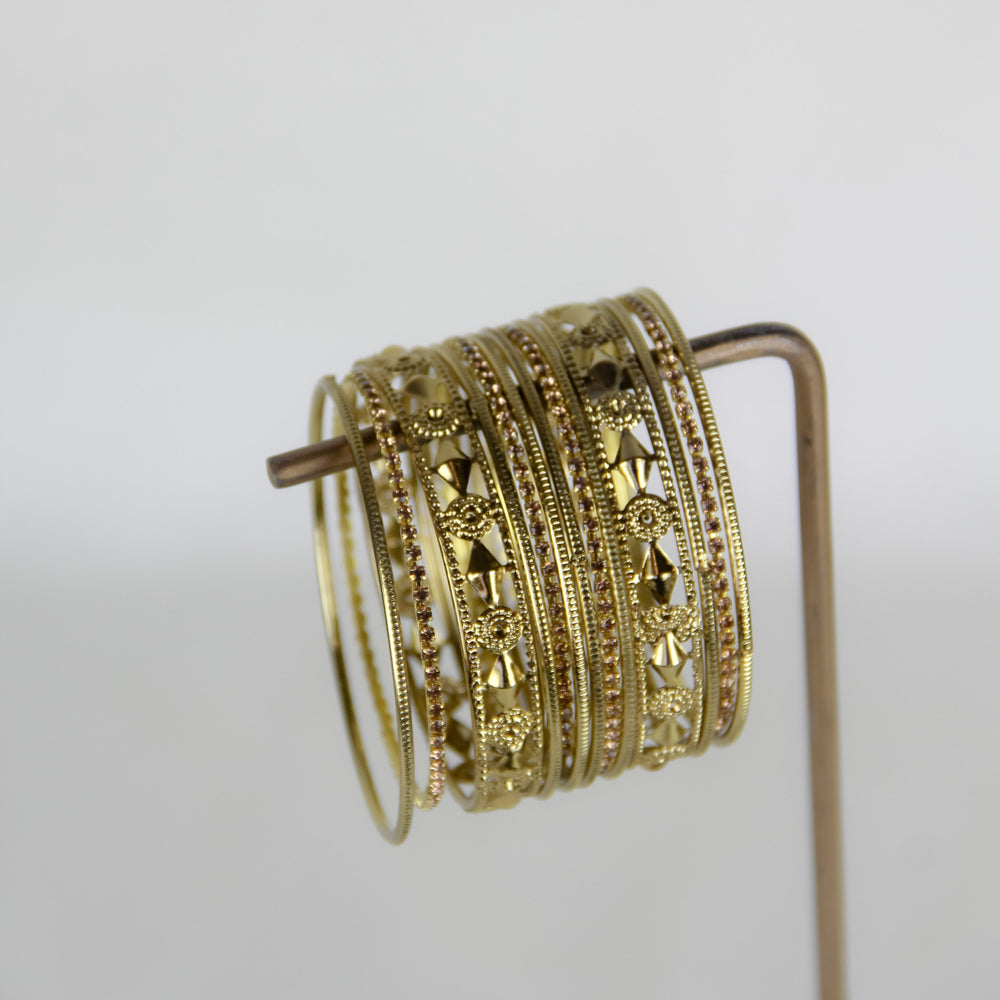 Ornate Gem Accent Bangles