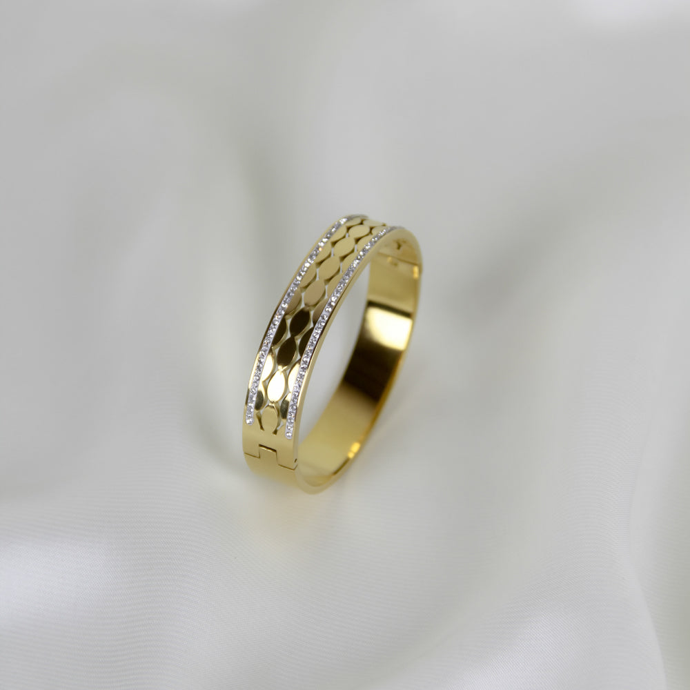 Gold Patterned Crystal Bracelet