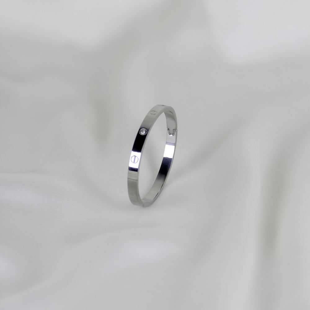 Silver-Tone Screw Bracelet
